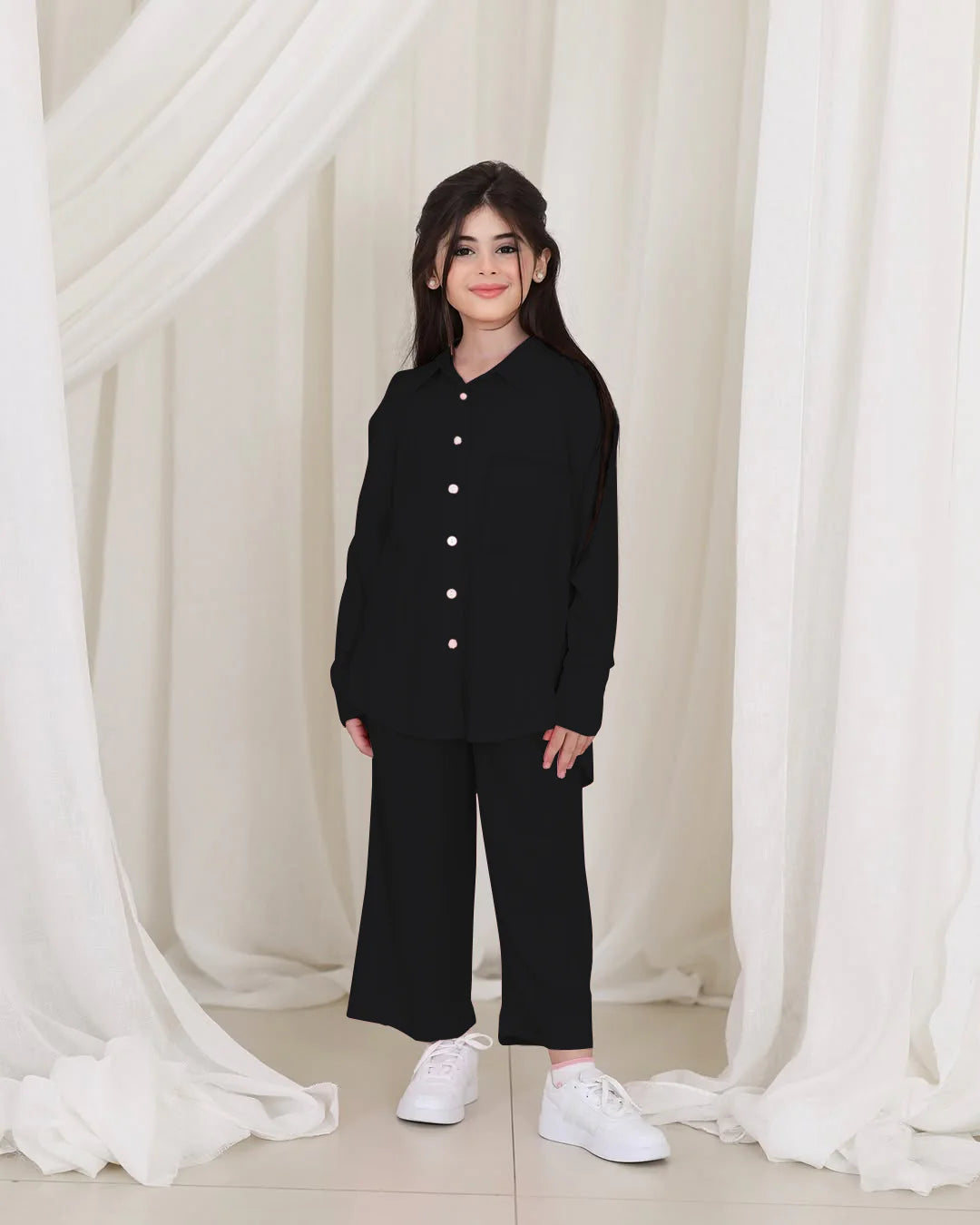 Front Button Girl Two Pieces Co Ord Set