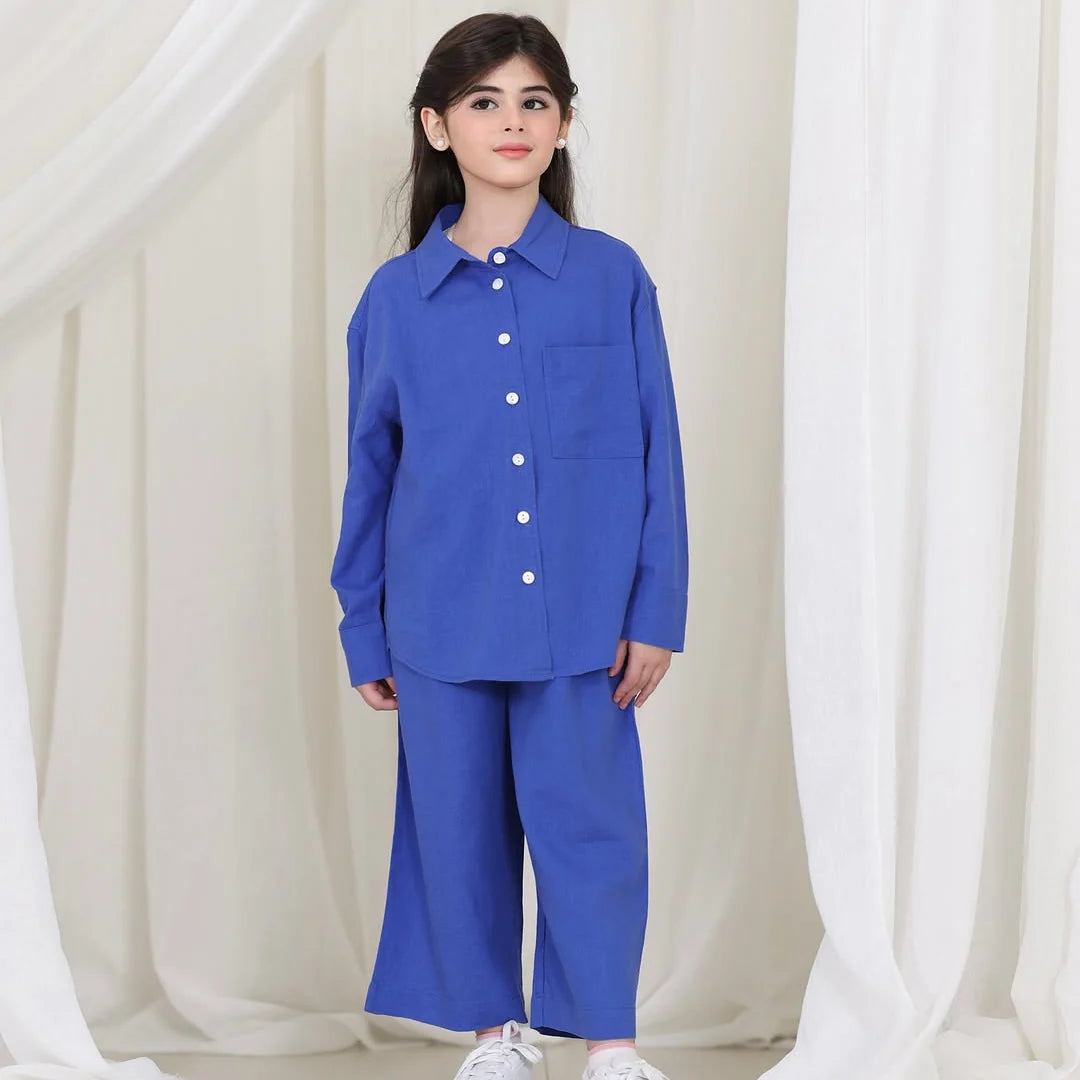 Front Button Girl Two Pieces Co Ord Set