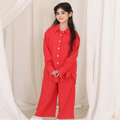 Front Button Girl Two Pieces Co Ord Set