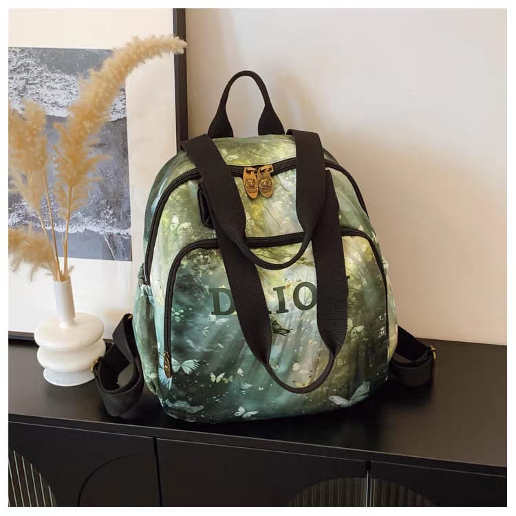 Parachute Double Zipper Backpack / Mother Bag