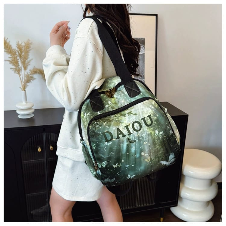 Parachute Double Zipper Backpack / Mother Bag